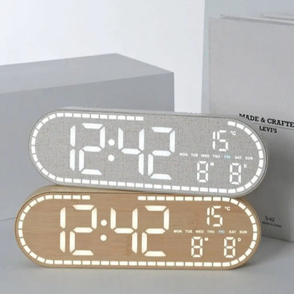 Minimalist Design Digital Wall Clock Silent Operation Nordic Style Alarm Clock Temperature Date Display Hanging Mount    Home Decor Supply | Online Retail | ShoreShopper.com