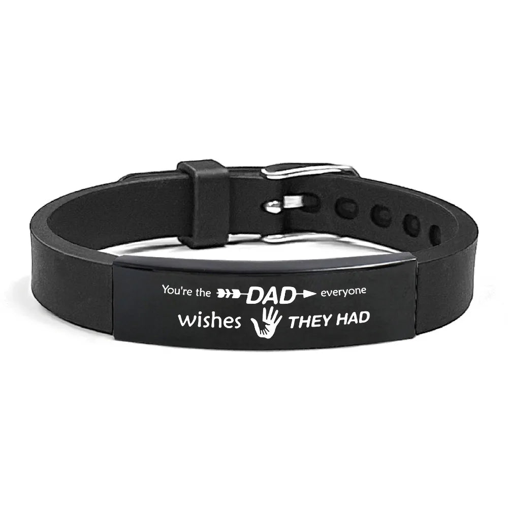 Father's Day Gifts Inspirational Quote Bracelets Stainless Steel Wristband Family Bracelets Adjustable Bracelet for Father    Your Coastal Marketplace | Shoreshopper.com