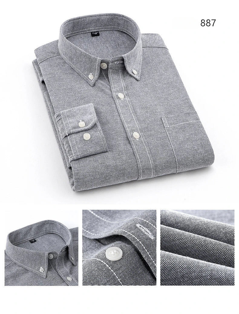 New in shirt long-sleeve shirts for men slim fit formal plian shirt single pocket office clothes soft plaid cotton designer tops    Home Decor Supply | Online Retail | ShoreShopper.com