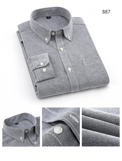 New in shirt long-sleeve shirts for men slim fit formal plian shirt single pocket office clothes soft plaid cotton designer tops    Home Decor Supply | Online Retail | ShoreShopper.com