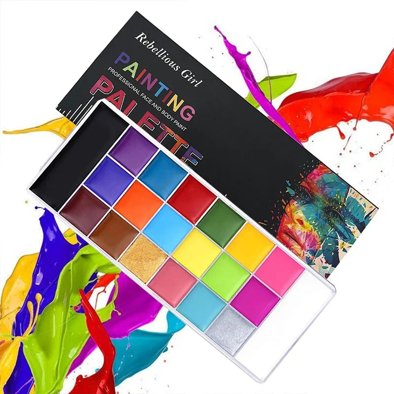 20 Colors Face Body Oil Painting Paint Pigment Non Toxic Safe Kids Flash Tattoo Painting with Brush Art Halloween Cosplay Party    Home Decor Supply | Online Retail | ShoreShopper.com