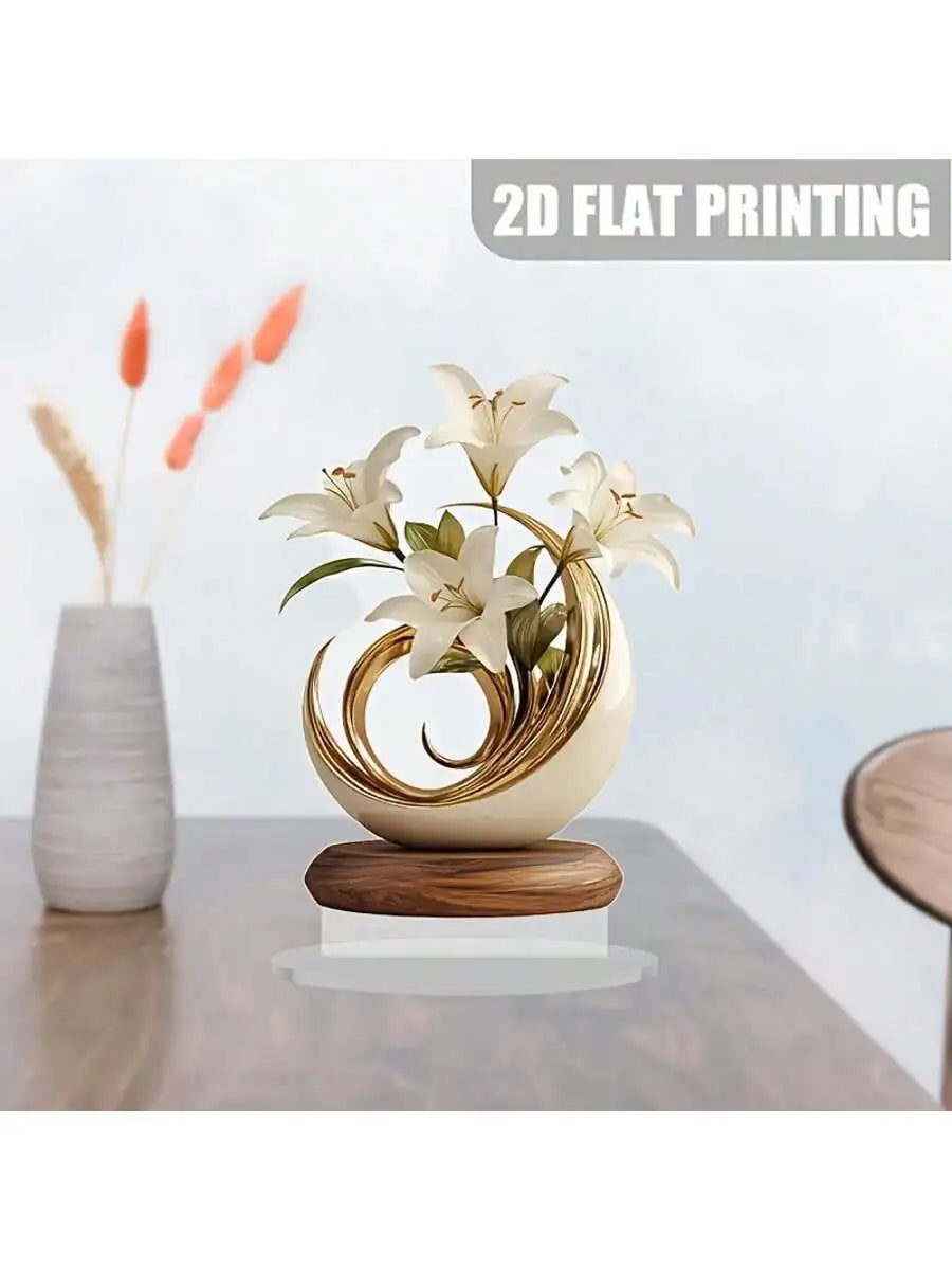 1 piece of lily desktop decoration ornament suitable for living room desktop and office decoraValentine Day wedding decor gifts    Home Decor Supply | Online Retail | ShoreShopper.com