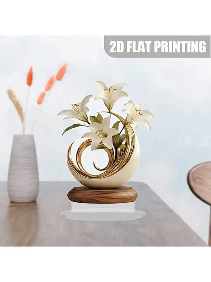 1 piece of lily desktop decoration ornament suitable for living room desktop and office decoraValentine Day wedding decor gifts    Home Decor Supply | Online Retail | ShoreShopper.com