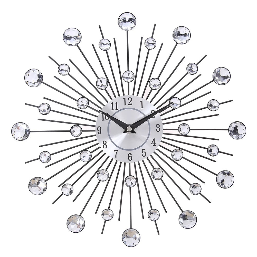 DIY Modern Design Large Wall Clock Quartz Movement Hanging Circle Decor Battery Powered Jeweled Artistic Clock for Living Room    Home Decor Supply | Online Retail | ShoreShopper.com