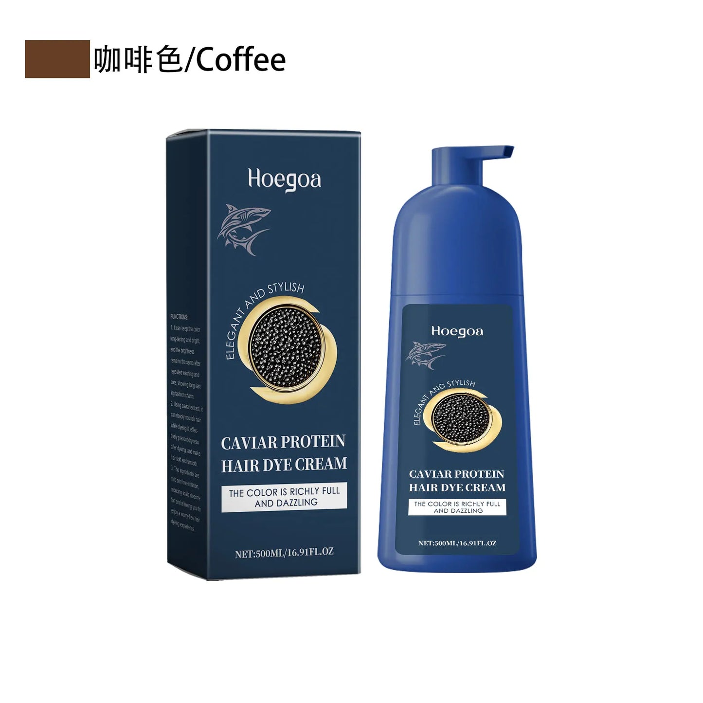 Caviar Protein Hair Dye Shampoo Gray White Hair Color Treatment Smoothing Nourishing Fast Natural Herbal Color Hair Cream 500ml - ShoreCo.Shop