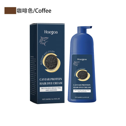 Caviar Protein Hair Dye Shampoo Gray White Hair Color Treatment Smoothing Nourishing Fast Natural Herbal Color Hair Cream 500ml - ShoreCo.Shop