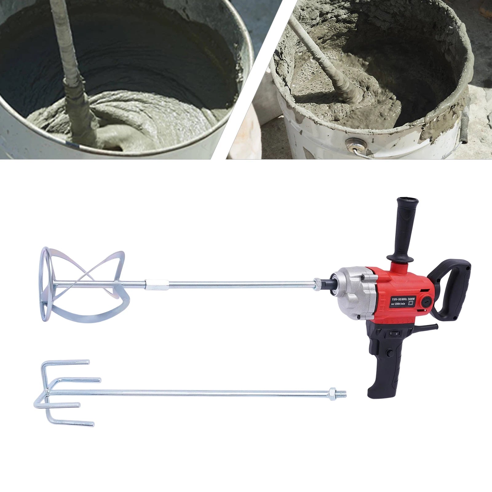 Drill Mixer Set with Spade Handle Electric Corded Mixing Drill Machine 2.4KW Concrete Mud Mixer    Home Decor Supply | Online Retail | ShoreShopper.com