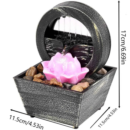 Desktop Water Fountain Decor TableTop Fountain Relaxation Tabletop Relaxion Mini Indoor Water Fountain for Home Decor Crafts