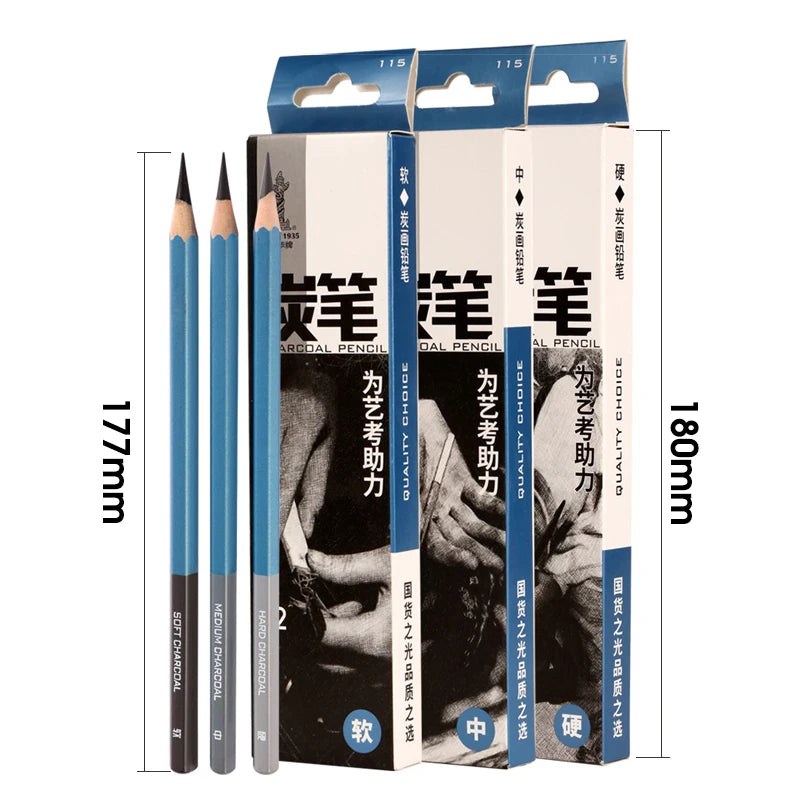 Master Specialized Sketch Charcoal,Hard, Neutral, Soft Refills,Drawing Pencils,Art Student Fine Arts Supplies 12 pcs Box TB-01    Home Decor Supply | Online Retail | ShoreShopper.com