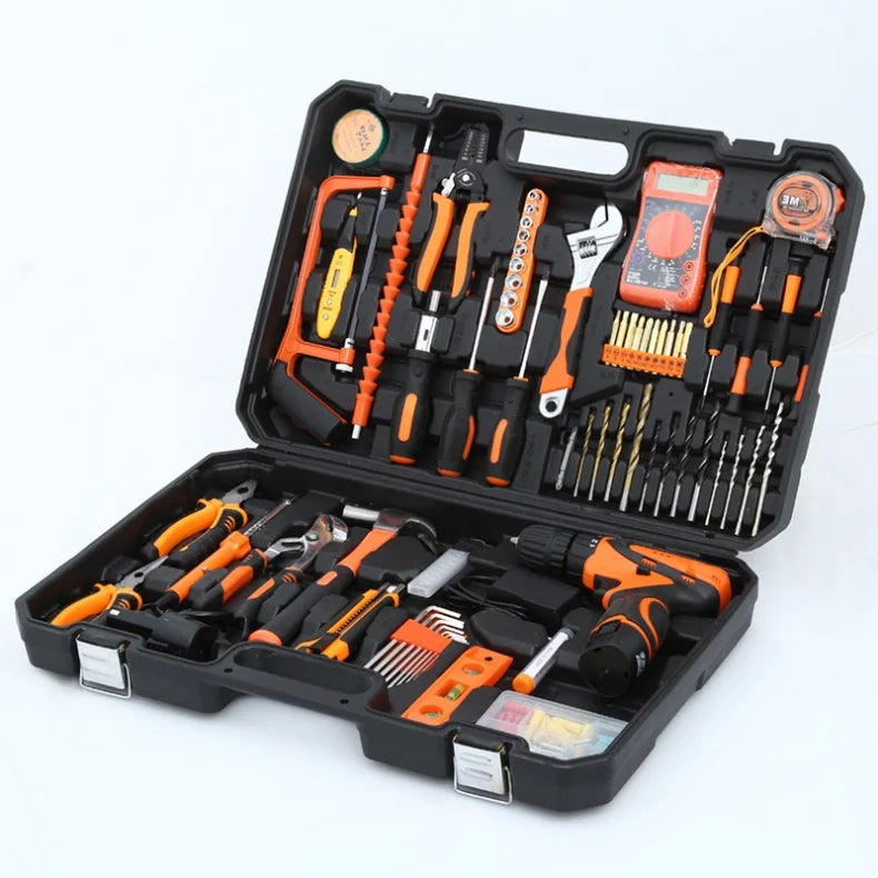 160/136/115/63 PC Lithium Drill Household Multifunctional Hardware Tool Manual Daily Electrician Woodworking Maintenance Toolbox - ShoreCo.Shop