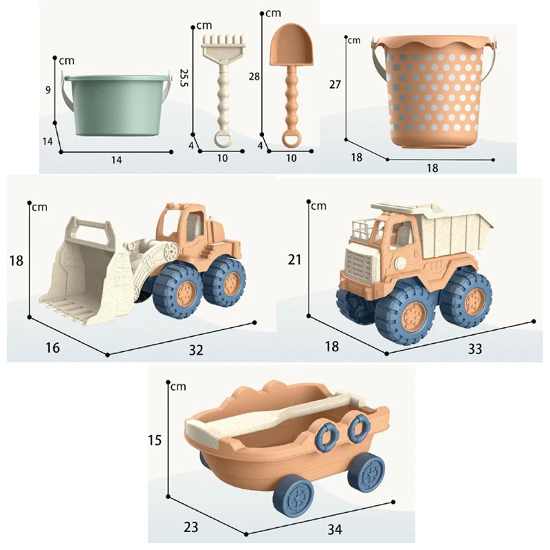 Beach Play Toys Children Portable Garden Seaside Shovel Sand Truck Storage Bucket Sand Digging Tools Summer Outdoor Party Gift    Your Coastal Marketplace | Shoreshopper.com