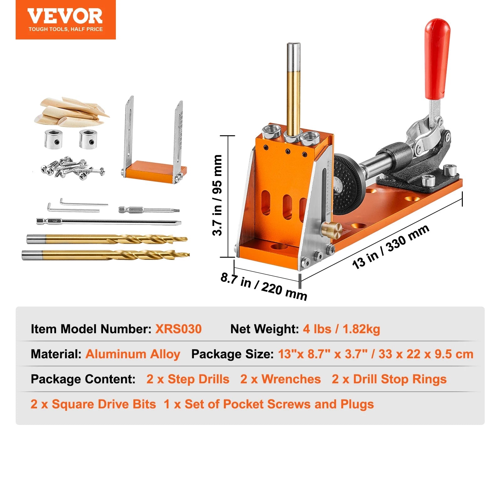 SucceBuy 30 Pcs Pocket Hole Jig Kit Adjustable & Easy to Use Pocket Hole Jig System with Step Drills Wrenches Drill Stop Rings    Home Decor Supply | Online Retail | ShoreShopper.com