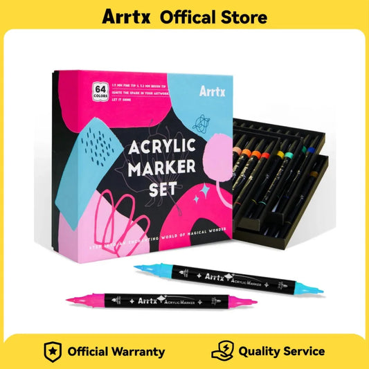 Arrtx Dual Tip Acrylic Paint Markers 8/32/64 Colors Fine Tip and Brush Tip Art Supplies for Rock Painting Wood Ceramic Fabric    Home Decor Supply | Online Retail | ShoreShopper.com
