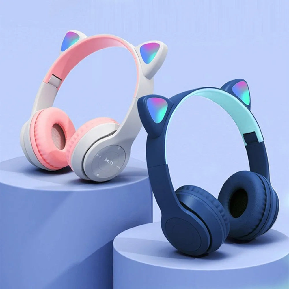 Wireless Headphones Cat Ear Gaming Headset Glow Light Bluetooth-Compatible Helmets Cute Over-Ear Headsets for Kids and Adult    Home Decor Supply | Online Retail | ShoreShopper.com