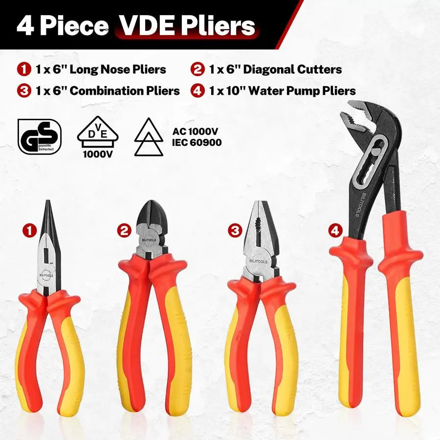 Insulated Screwdriver amp Pliers Set, 1000V Electrical Tools for Electrician Magnetic Phillips Slotted Pozidriv Tips    Home Decor Supply | Online Retail | ShoreShopper.com