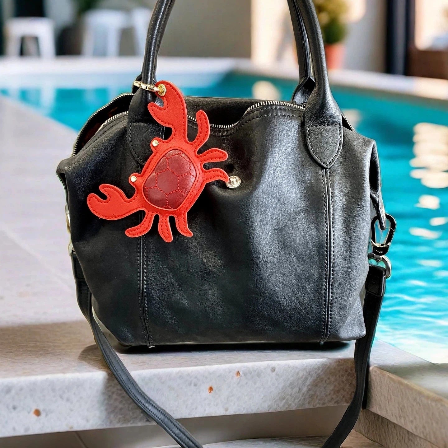 4 Pcs Stylish PU Leather Summer Beach Style Keychain/Bag Charm Set-Cute Lobster/Crab/Seashell-car/Bag/Room Accessories/Hanger-    Your Coastal Marketplace | Shoreshopper.com