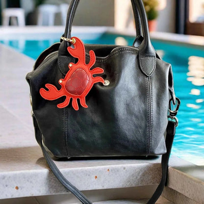4 Pcs Stylish PU Leather Summer Beach Style Keychain/Bag Charm Set-Cute Lobster/Crab/Seashell-car/Bag/Room Accessories/Hanger-