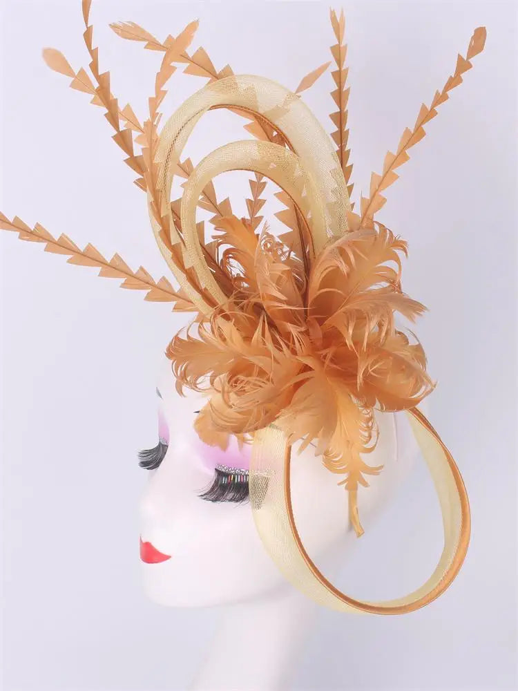 Light blue feather headwear, women's formal event Derby headwear, elegant ladies' hat, fashionable wedding headwear hat    Your Coastal Marketplace | Shoreshopper.com