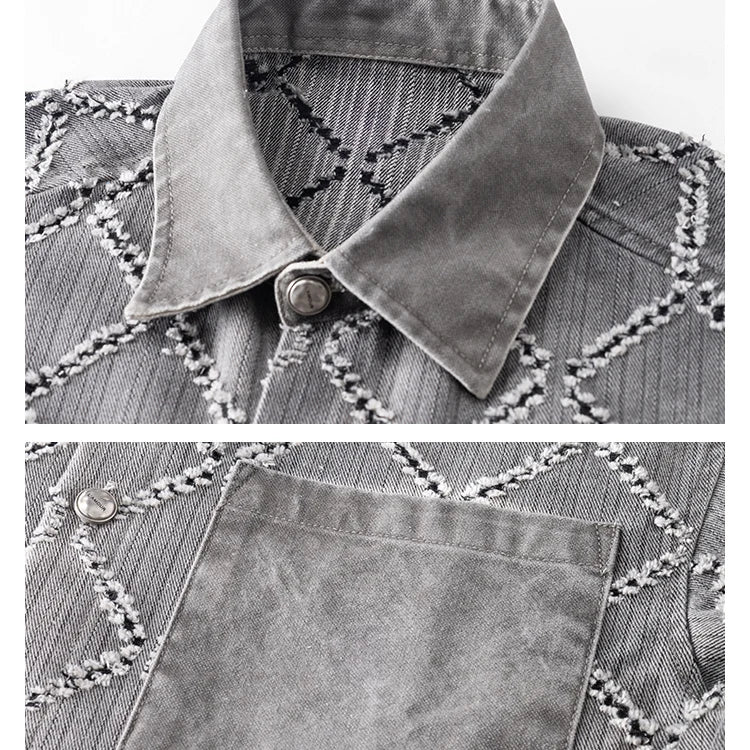 Gradient Ripped Plaid Shirt Men Streetwear Fashion Loose Casual Long Sleeve Oversize Cargo Shirts Cardigan Coat Blouses    Home Decor Supply | Online Retail | ShoreShopper.com