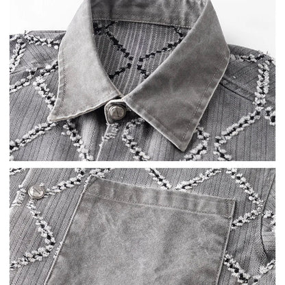 Gradient Ripped Plaid Shirt Men Streetwear Fashion Loose Casual Long Sleeve Oversize Cargo Shirts Cardigan Coat Blouses    Home Decor Supply | Online Retail | ShoreShopper.com