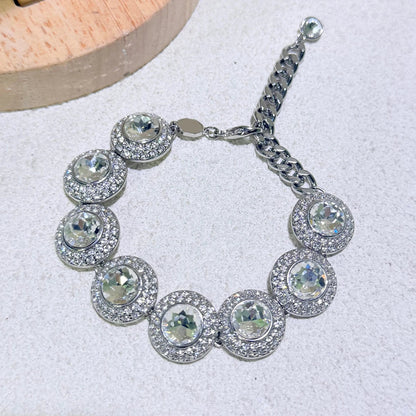 2025 New Fine Jewelry Set Luxury White Gold High Quality Geometric Crystal Luxury Necklace Bracelet Earrings Ring Gift for Women    Home Decor Supply | Online Retail | ShoreShopper.com