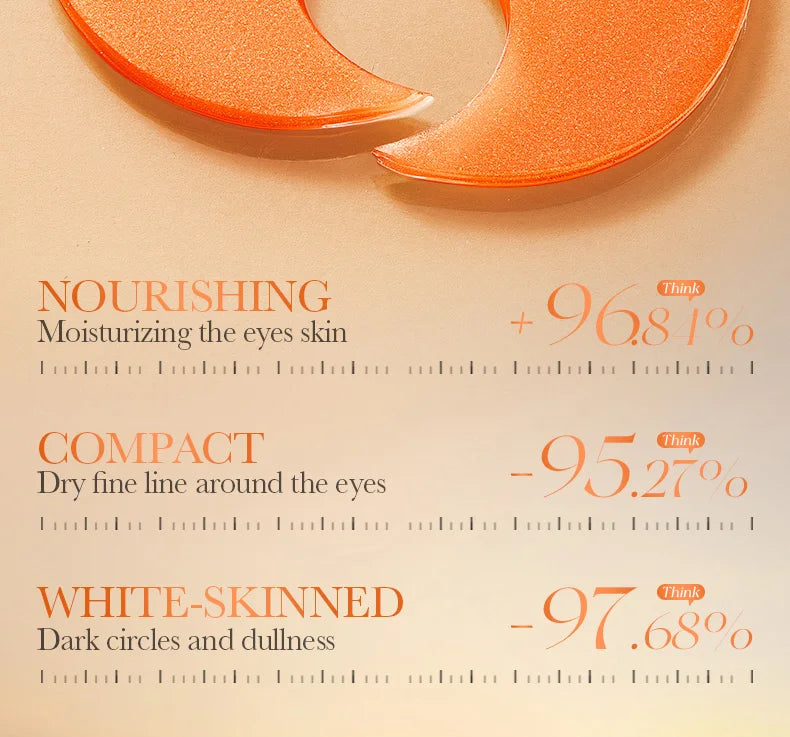 BIOAQUA Vitamin C & Collagen Eye Mask (80 Count) - Brightening Under Eye Patches for Dark Circles, Puffiness, and Anti-Aging Hydration - ShoreCo.Shop