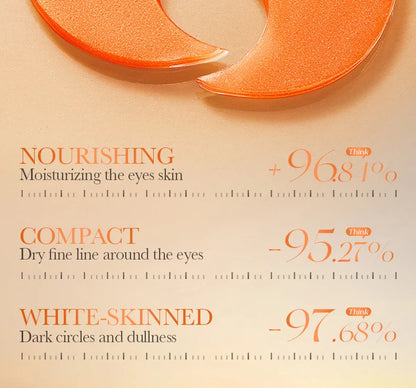 BIOAQUA Vitamin C & Collagen Eye Mask (80 Count) - Brightening Under Eye Patches for Dark Circles, Puffiness, and Anti-Aging Hydration - ShoreCo.Shop