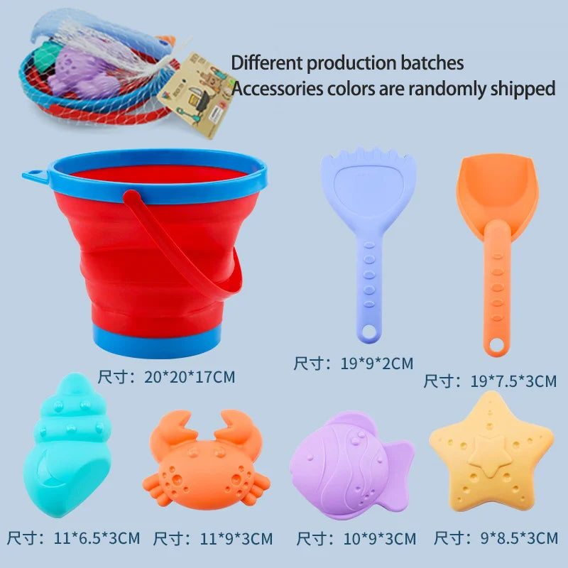 Summer Outdoor Beach Water Play Sand Can Be Folded Beach Bucket Beach Children Toys Sand Digging Shovel Set    Your Coastal Marketplace | Shoreshopper.com