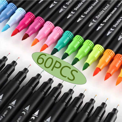 12/24/36/60/80/100/120PCS Dual-Tip Marker Pens Set Watercolor Brush Pens, Art Supplies for Coloring, Excellent Gift for Students    Home Decor Supply | Online Retail | ShoreShopper.com