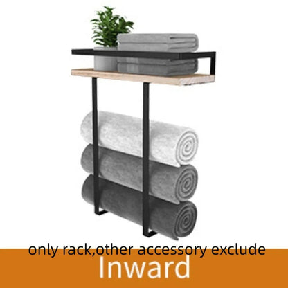 Wood and Iron Bathroom Shelf Rectangle Shape Rust Proof Shower Shelf Large Capacity Space Saving Wall Mounted Shelf    Home Decor Supply | Online Retail | ShoreShopper.com