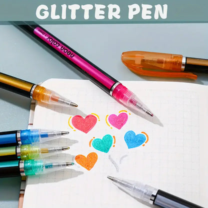 60pcs Multi-Color Pen Set - Glitter, Metallic, Neon, Pastel & Classic Shades - Water-Based Gel Pens for Writing, Drawing    Home Decor Supply | Online Retail | ShoreShopper.com