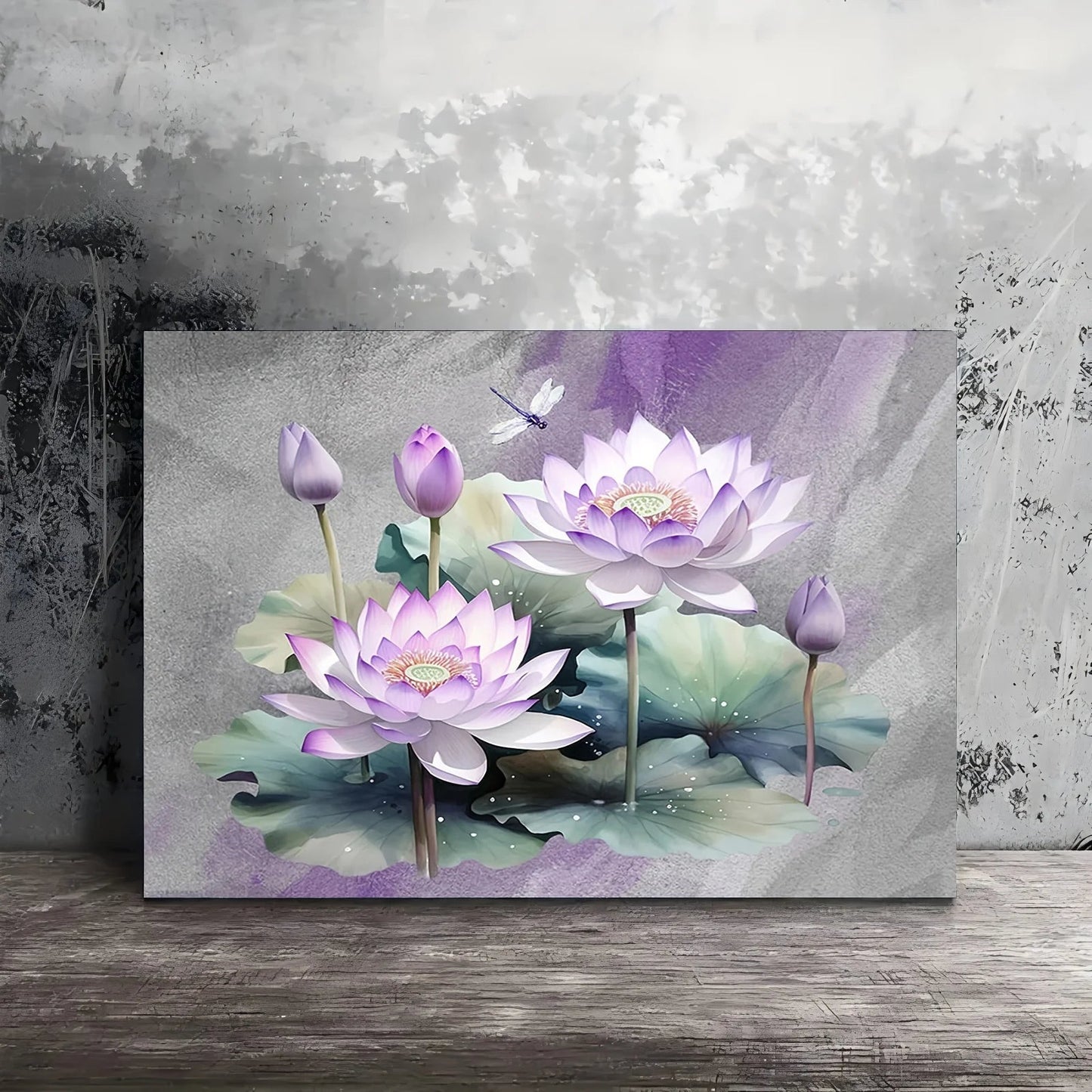 Charming Purple Flower & Green Leaf Canvas Wall Art - Framed Home Decor for Living Room, Bedroom, Kitchen, 11.8x15.7 inches    Home Decor Supply | Online Retail | ShoreShopper.com
