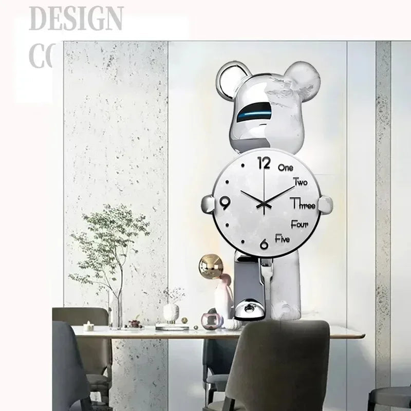 Large Bear Wall Clocks CreativeBear Wall Clock Aesthetic Giant Wall-clock Luxury Living Room Decoration Dining Room Ornament    Home Decor Supply | Online Retail | ShoreShopper.com