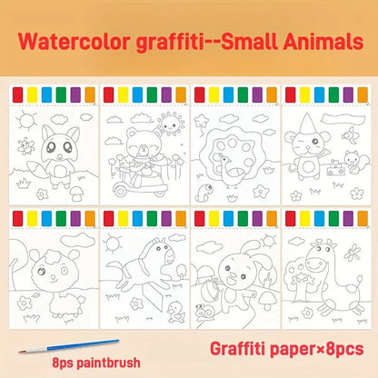 A Set of Art Tools, Including 8 Pieces of Art Paper, 8 Brushes,and 6 Colors of Paint,Suitable for Students and DIY Handmade Sets    Home Decor Supply | Online Retail | ShoreShopper.com