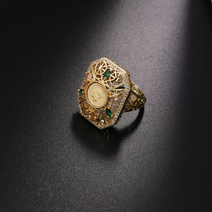 Women's Jewelry Set Dubai Nigerian Kuwaiti Bridal 24k Gold Plated Spinel Zirconia Human Head Ancient Coin Earrings Necklace Rin    Home Decor Supply | Online Retail | ShoreShopper.com