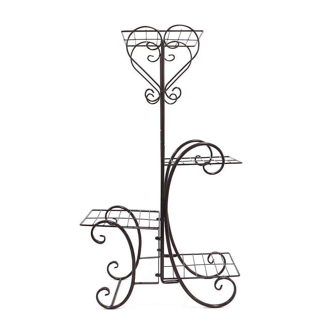 Metal Plant Shelf Flower Display Stand Garden Planter Holder with 4 Tier Shelves Indoor (Black)    Home Decor Supply | Online Retail | ShoreShopper.com