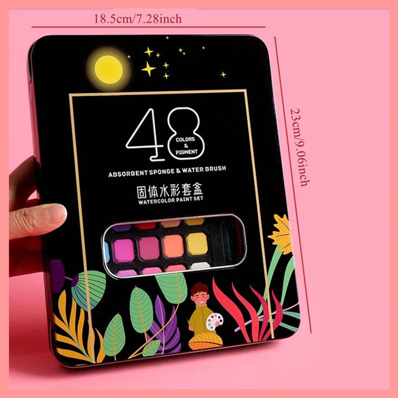 Watercolor Painting  48 Colors Solid Water Color Paint With Brush&Paper Drawing Set Art Supplies for Artists Beginner    Home Decor Supply | Online Retail | ShoreShopper.com