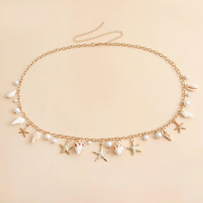 Bohemian Summer Beach Shell Waist Link Imitation Pearl Sea Star Conch Pendant Body Chain for Women Fashion Jewelry Accessories    Your Coastal Marketplace | Shoreshopper.com