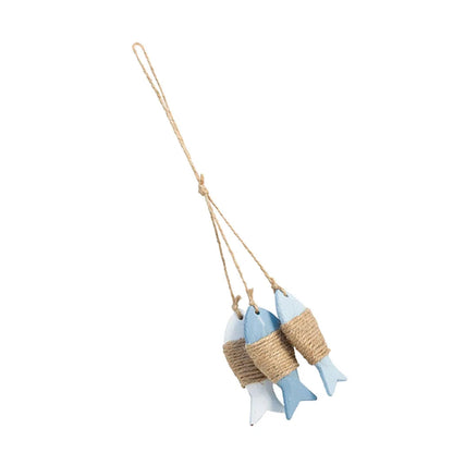 Nautical Theme 3 Fishes Wall Decor Hanging Ornaments Hand Carved Mediterranean Style Wall Hanging Sculptures For Home OfficeGift    Your Coastal Marketplace | Shoreshopper.com