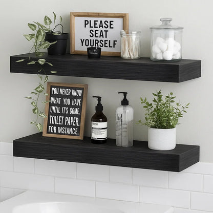 Solid Wood Solid Wooden Floating Shelves Wall Mounted Storage Rack Wall Mounted Bookshelf Floating Design Book Shelf    Home Decor Supply | Online Retail | ShoreShopper.com