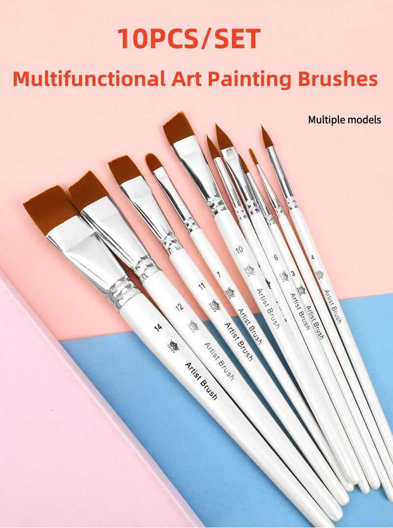 10pcs Multifunctional Art Painting Brushes Set Artist Art Painting Hook Line Watercolor Gouache Oil Painting Brush Art Supplies    Home Decor Supply | Online Retail | ShoreShopper.com