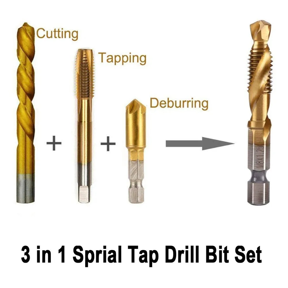 LiYu Shank Titanium Plated HSS Screw Thread Metric Tap Drill Bits Screw Machine Compound Tap M3 M4 M5 M6 M8 M10 Hand Tools    Home Decor Supply | Online Retail | ShoreShopper.com