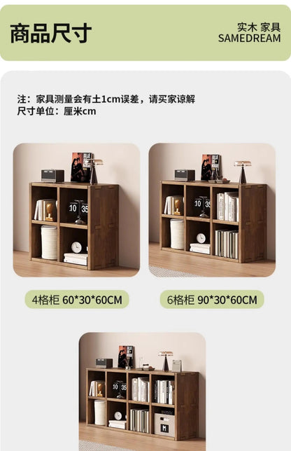 Solid Wood Short Bookshelf Floor Storage Cabinet Grid Organizer Shelf for Living Room Home & Kindergarten Display Unit    Home Decor Supply | Online Retail | ShoreShopper.com
