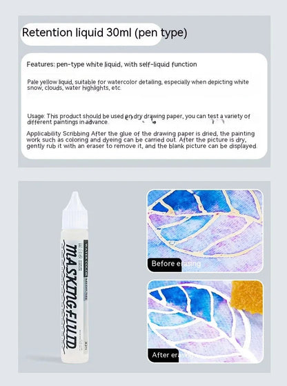 Art Masking Fluid White Latex Pigment Covering Liquid Painting Beginner Watercolor Paint Quickly for Ink Gouache Crafts Supplies    Home Decor Supply | Online Retail | ShoreShopper.com