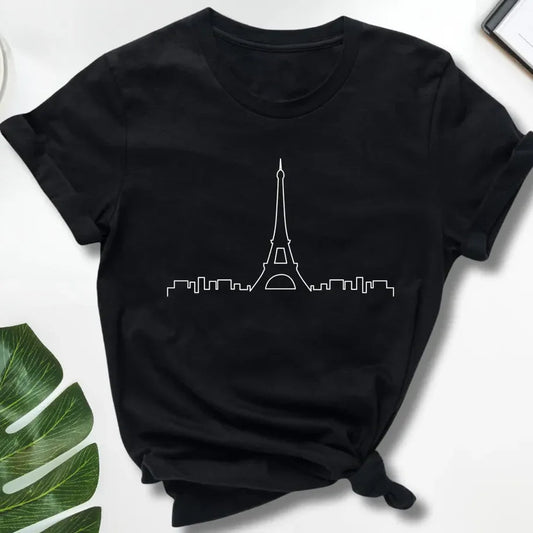 Eiffel Tower T-Shirt: Paris Line Art City Tee, France Travel Shirts Fashion Top Tee Gift for Men Women Shirts    Home Decor Supply | Online Retail | ShoreShopper.com