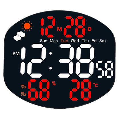 Large Digital Wall Clock Weather Station Forecast TEMP Humidity Date Week Night Mode Table Clock 2 Alarm 12/24H LED Alarm Clock    Home Decor Supply | Online Retail | ShoreShopper.com