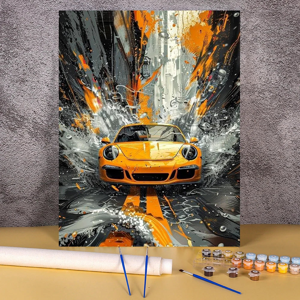 Acrylic Paint By Numbers Red Sports Car  Painting By Numbers On Canvas Coloring By Number For Adults Paint Digital Art    Home Decor Supply | Online Retail | ShoreShopper.com
