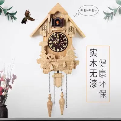 Wooden Handcrafted Cuckoo Clock for Wall with Cuccu Chimes and Swing Pendulum for Home Nordic  Decor Solid Wood Cuccu Watch    Home Decor Supply | Online Retail | ShoreShopper.com