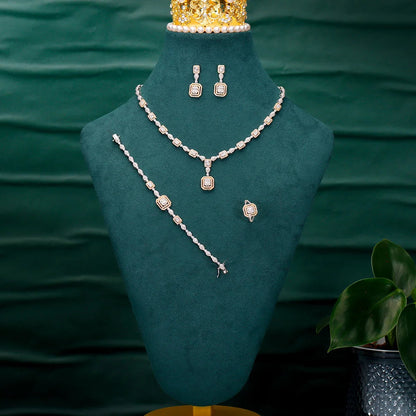 Bridal jewelry set, ladies' earrings and necklace set, rhinestone and crystal wedding jewelry set, 3 pieces of gifts    Home Decor Supply | Online Retail | ShoreShopper.com