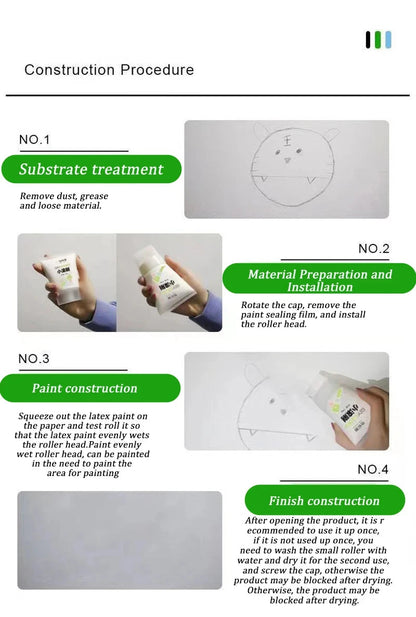 100g White Pink Wall Small Roller Brush Paint Interior Wall Repair Household Wall Graffiti Repair Environmental Protection Paint    Home Decor Supply | Online Retail | ShoreShopper.com